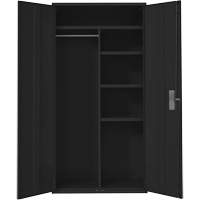 Combination Storage Cabinet, Steel, 6 Shelves, 72" H x 36" W x 18" D, Black Duraquip Inc