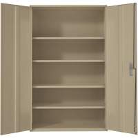 Extra Wide Hi-Boy Storage Cabinet, Steel, 4 Shelves, 72" H x 48" W x 24" D, Beige Duraquip Inc