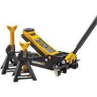 Ensemble cric datelier Magic Lift et chandelles, 3 tonne(s)/2,5 tonne(s) Capacit&eacute;, 3-7/20" Abaiss&eacute;e, 19-3/10" &eacute;lev&eacute;e, Hydraulique &agrave; main Duraquip Inc
