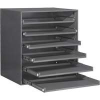 Compartment Box Cabinet, Steel, 6 Slots, 20-5/16" W x 15-15/16" D x 21-7/8" H, Grey Duraquip Inc
