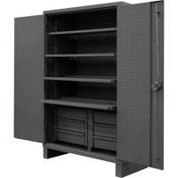 Extra Heavy-Duty Slide-Out Shelf Cabinet, Steel, 4 Shelves, 78" H x 48" W x 24" D, Grey Duraquip Inc