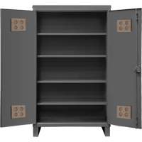 Heavy-Duty Outdoor Cabinet, Steel, 4 Shelves, 78" H x 48" W x 24" D, Grey Duraquip Inc