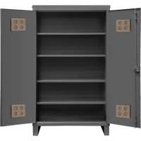 Heavy-Duty Outdoor Cabinet, Steel, 4 Shelves, 78" H x 60" W x 24" D, Grey Duraquip Inc