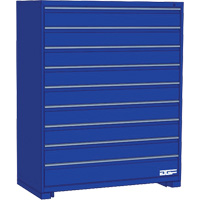 Armoire &agrave; tiroirs modulaire, 9 tiroirs, 30" la x 24" p x 60" h, Bleu Duraquip Inc