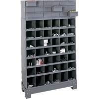 Unité de stockage modulaire pour petites pièces, Acier, 18 tiroirs, 33-3/4" x 12-1/4" x 58-5/8", Gris FN373 | Duraquip Inc