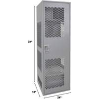 Gear Locker with Door, Steel, 24" W x 18" D x 72" H, Grey Duraquip Inc