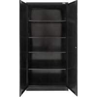 Hi-Boy Storage Cabinet, Steel, 4 Shelves, 72" H x 36" W x 18" D, Black Duraquip Inc