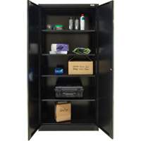 Hi-Boy Storage Cabinet, Steel, 4 Shelves, 72" H x 36" W x 18" D, Black Duraquip Inc