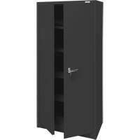 Armoire d'entreposage, Acier, 4 Tablettes, 66" h x 30" la x 15" P, Noir Duraquip Inc