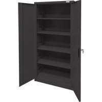 Armoire d'entreposage, Acier, 4 Tablettes, 78" h x 36" la x 24" P, Noir Duraquip Inc