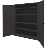 Storage Cabinet, Steel, 4 Shelves, 78" H x 48" W x 24" D, Black Duraquip Inc