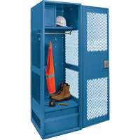 Gear Locker with Door, Steel, 24" W x 18" D x 72" H, Dark Blue Duraquip Inc