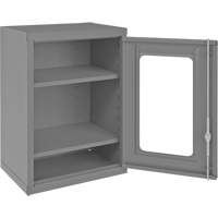 Armoire de rangement murale avec portes transparentes, 26-15/16" h x 18-1/8" la x 13-11/16" p, 2 tablettes, Acier, Gris Duraquip Inc