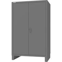 Armoire avec portes encastr&eacute;es en panneau perfor&eacute;, Acier, 4 Tablettes, 78" h x 48" la x 30" P, Gris Duraquip Inc
