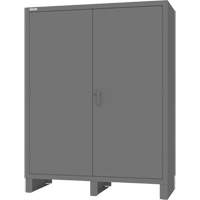 Wardrobe Cabinet with Standard Recessed Doors, Steel, 60" W x 24" D x 78" H, Grey Duraquip Inc