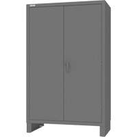 Armoire avec barre de suspension et portes encastr&eacute;es standards, Acier, 78" h x 48" la x 24" P, Gris Duraquip Inc