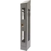 Vented Lockers, 12" x 18" x 88", Steel, Grey, Knocked Down, Perforated Duraquip Inc