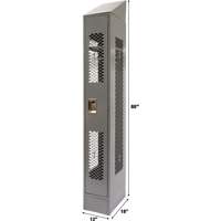 Vented Lockers, 12" x 18" x 88", Steel, Grey, Knocked Down, Perforated Duraquip Inc