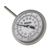 Bi-Metal Thermometers, Contact, Analogue, 0-250°F (-20-120°C) Duraquip Inc