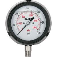 Pressure Gauge, 4-1/2" , 0 - 15 psi/0 - 100 kPa, Bottom Mount, Liquid Filled Analogue Duraquip Inc