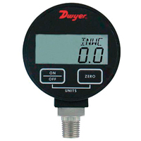 Pressure Gauge, 2-31/50" , 200 psi, Bottom Mount, Digital Duraquip Inc