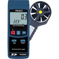 Thermo-Anemometer, Data Logging, 0.4 to 30.0 m/sec Air Velocity Range Duraquip Inc
