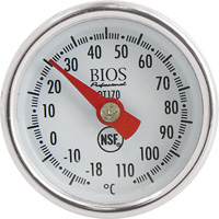 1" Dial Thermometer Celsius Only with Calibration Sleeve, Contact, Analogue, 0.4-230°F (-18-110°C) Duraquip Inc