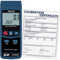 Thermo-Anemometer with ISO Certificate, Data Logging, 0.4 - 30 m/sec Air Velocity Range Duraquip Inc