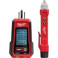 Voltage Detector with LED & GFCI Receptacle Tester Kit, 50 V - 1000 V, Display & Sound Alert Duraquip Inc