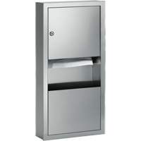 Combination Towel Dispenser with Waste Receptacle, Manual, 14" W x 4" D x 28" H Duraquip Inc