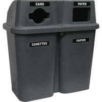 Recycling Containers Bullseye, Curbside, Plastic, 2 x 22 US gal. Duraquip Inc