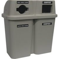 Recycling Containers Bullseye, Curbside, Plastic, 2 x 22 US gal. Duraquip Inc