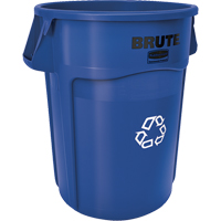 Contenants ronds pour le recyclage BRUTE, Vrac, Plastique, 44 gal. US Duraquip Inc
