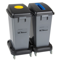 Socle roulant pour contenant à déchets & à recyclage, Polypropylène, Noir, Convient aux contenants  JH483 | Duraquip Inc