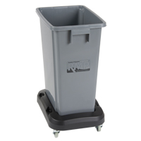 Socle roulant pour contenant à déchets & à recyclage, Polypropylène, Noir, Convient aux contenants  JH483 | Duraquip Inc