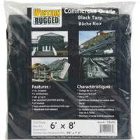 B&acirc;che, Usage industriel l&eacute;ger, Noir, 6' x 8' x 8 mils Duraquip Inc