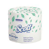 Scott&reg; Toilet Paper, 1 Ply, 550 Sheets/Roll, 403' Length, White Duraquip Inc