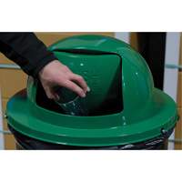 Drum Waste Disposal Top, Dome Lid, Metal, Fits Container Size: 23-1/2" Dia. Duraquip Inc