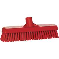 Brosse &agrave; r&eacute;curer pour planchers et murs, Crins Ferme, 12", Polyester, Rouge Duraquip Inc