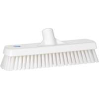 Brosse &agrave; r&eacute;curer pour planchers et murs, Crins Ferme, 12", Polyester, Blanc Duraquip Inc