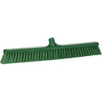 Combo Bristle Push Broom, Coarse/Fine Bristles, 24", Polyester, Green Duraquip Inc