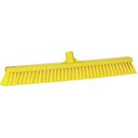 Combo Bristle Push Broom, Coarse/Fine Bristles, 24", Polyester, Yellow Duraquip Inc