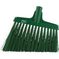 Angle Broom Head, X-Coarse Bristles, 12", Polyester, Green Duraquip Inc