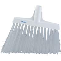 Angle Broom Head, X-Coarse Bristles, 12", Polyester, White Duraquip Inc