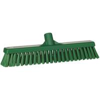 Combo Bristle Push Broom Head, Coarse/Fine Bristles, 16-1/2", Polyester, Green Duraquip Inc
