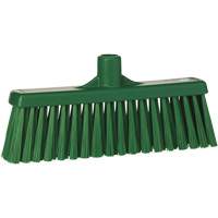 Upright Broom Head, Medium Bristles, 12", Polyester, Green Duraquip Inc