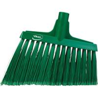 Angled Broom Head, Split Bristles, 11-1/2", Polyester, Green Duraquip Inc