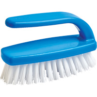 Brosse pour le nettoyage des ongles, 4" l, Soies Synth&eacute;tique, Bleu/Blanc Duraquip Inc