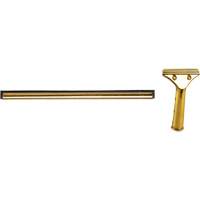 Window Squeegee with Handle, 18", Rubber, Brass Frame Duraquip Inc