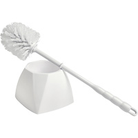 Brosse &agrave; cuvettes avec coupelle, 15-1/2" l, Soies Polypropyl&egrave;ne, Blanc Duraquip Inc